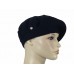 Laulhere French 100% Cotton Soft Beret Hat Blue Black Made France 6 1/4  6 3/8  eb-98255749
